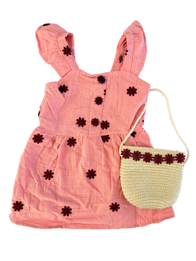 Vestido de Muselina Floral con Bolsito