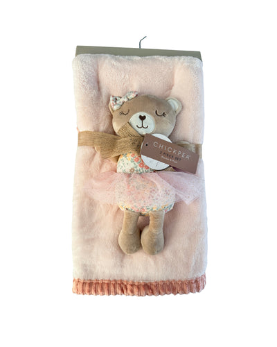 Set Cobija + Peluche Osita Bailarina