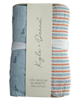 Set 2 Mantas Muselina Velero Azul
