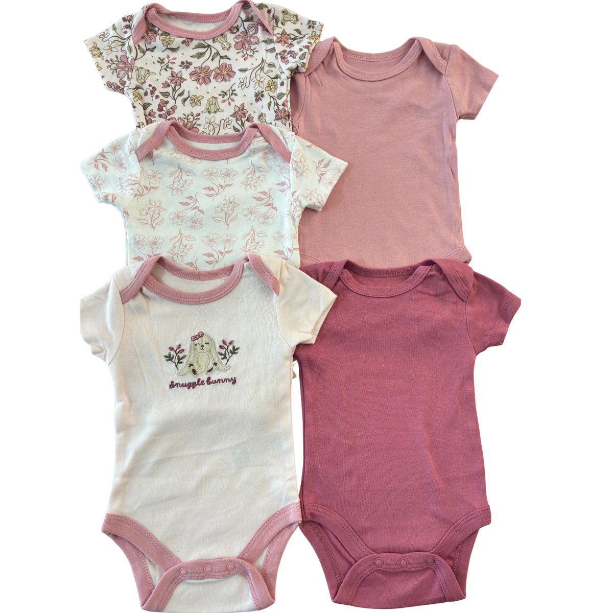 Set de 5 Pañaleros  –  Florales y Tonos Rosas