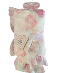 Cobija de Muselina con Reverso Afelpado – Coronas Florales Rosa