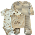 Set de 3 Piezas  – Mameluco, Pañalero y Babero Diseño Safari