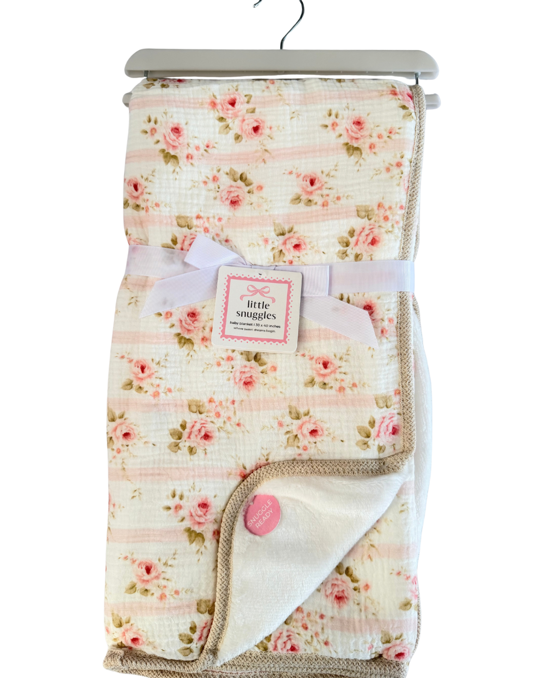 Cobija de Muselina con Reverso Afelpado – Rosas Vintage