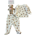 Set de 3 Piezas  – Conjunto de Ositos y Sonajero en Tonos Rosas
