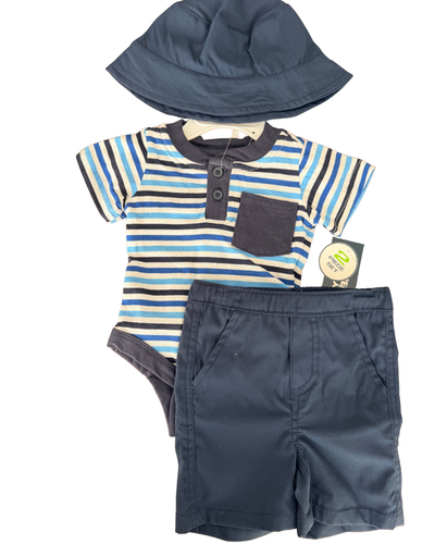 Set Azul Rayas