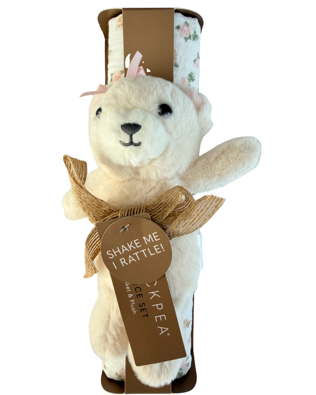 Muselina con Peluche Sonajero – Conejita