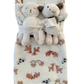 Set de Cobija Afelpada con 2 Peluches – Animalitos de Granja