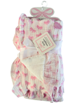 Cobija de Muselina con Reverso Afelpado – Moños Rosa 🎀