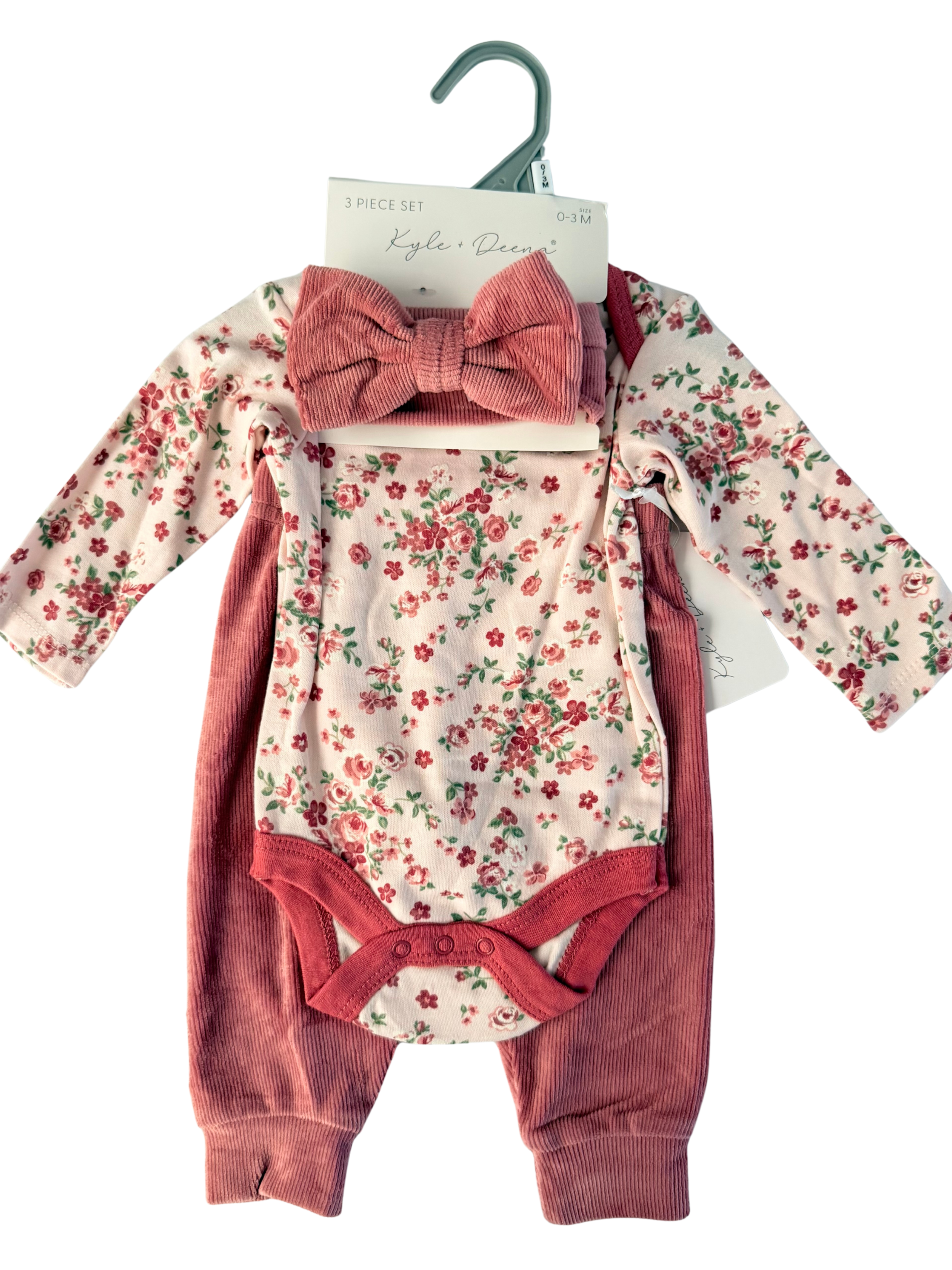 Set 3 Piezas Floral Vintage con Diadema