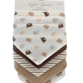 Set de 5 Baberos Bandana – Ositos y Tonos Neutros