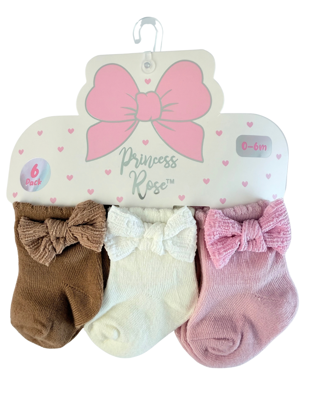 Set de 6 Calcetitas para Bebé - Moñitos