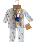 Set Pijama Cardigan y Pantalón + Oso Peluche
