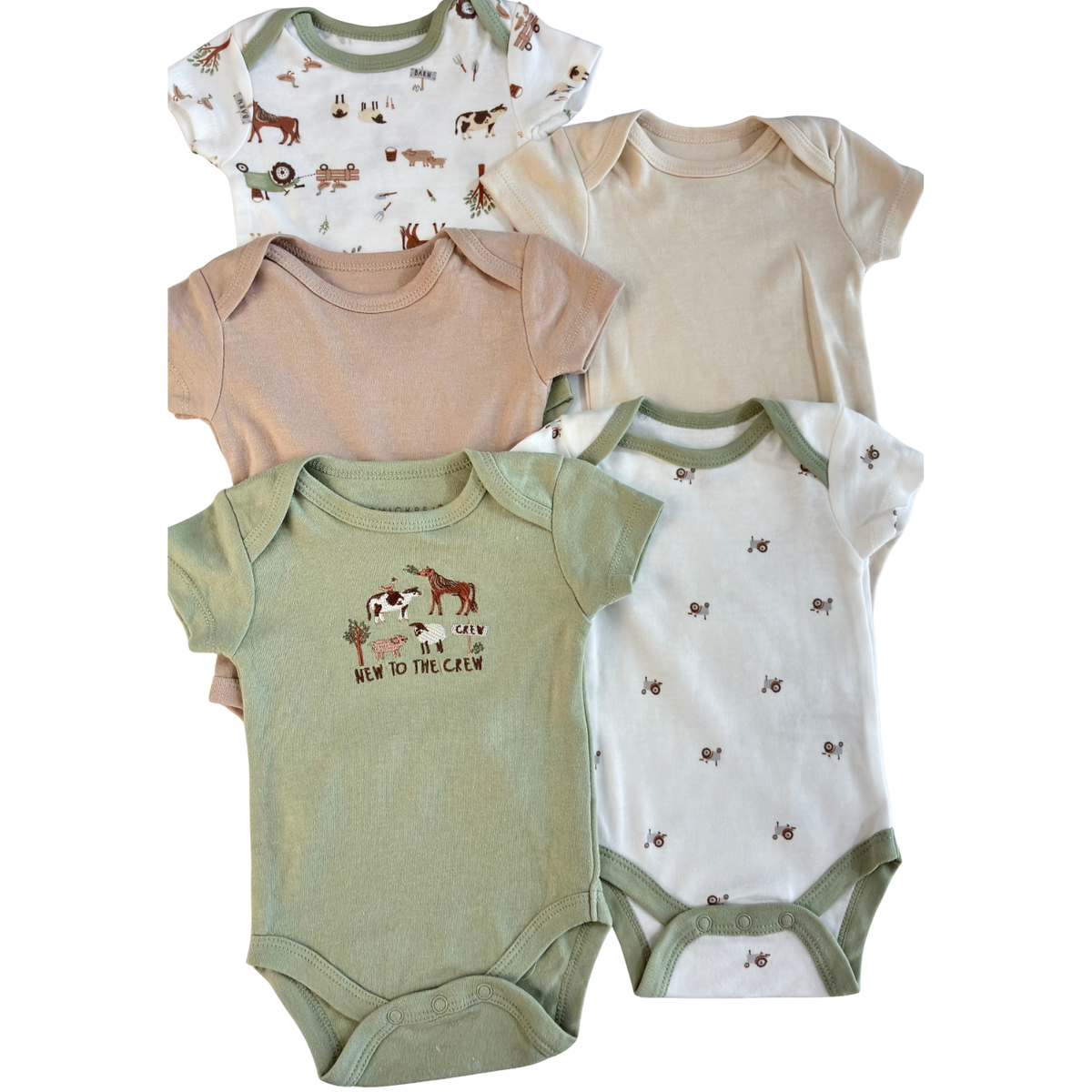 Set de 5 Pañaleros  –  de Granjita y Tonos Verdes