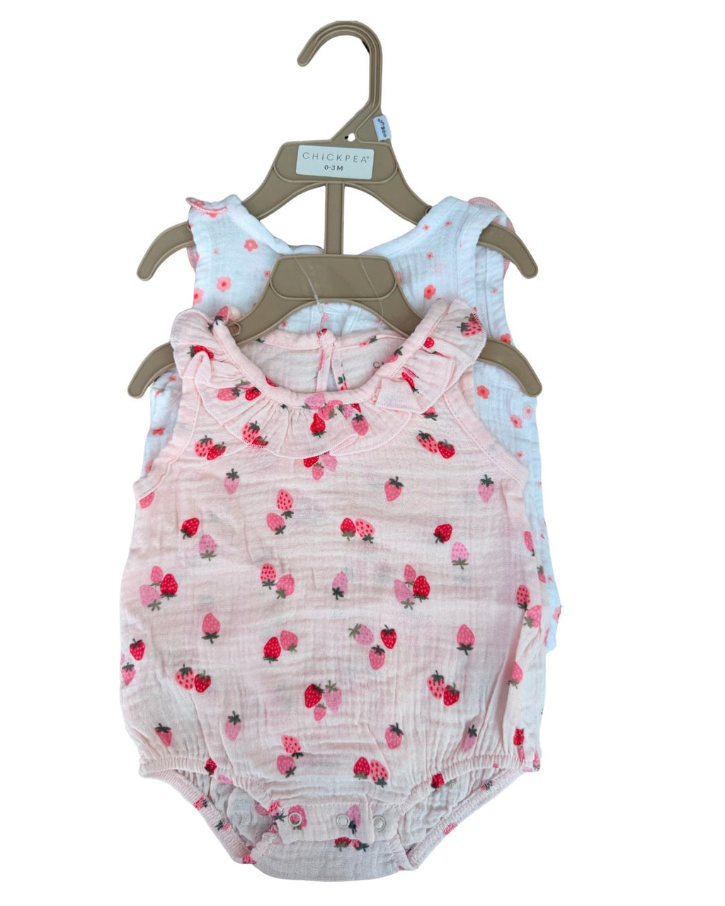 Set 2 Rompers Muselina Floral / Fresas