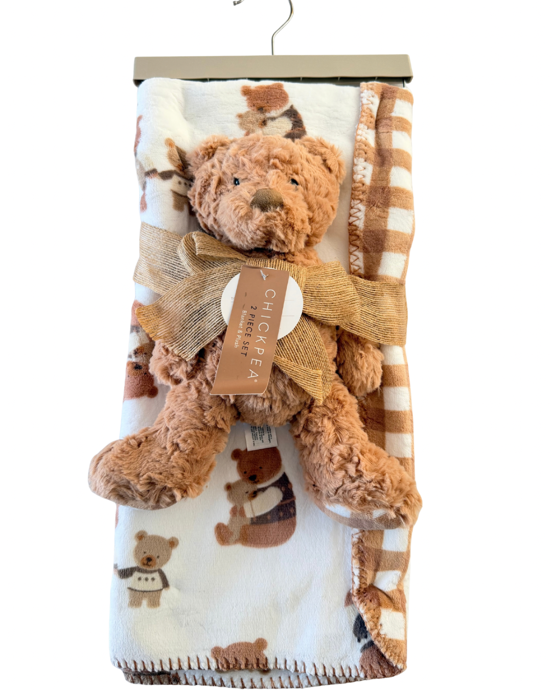 Set Cobija para Bebé + Osito de Peluche 🤎