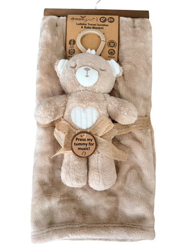 Set Cobija Oso + Peluche Musical