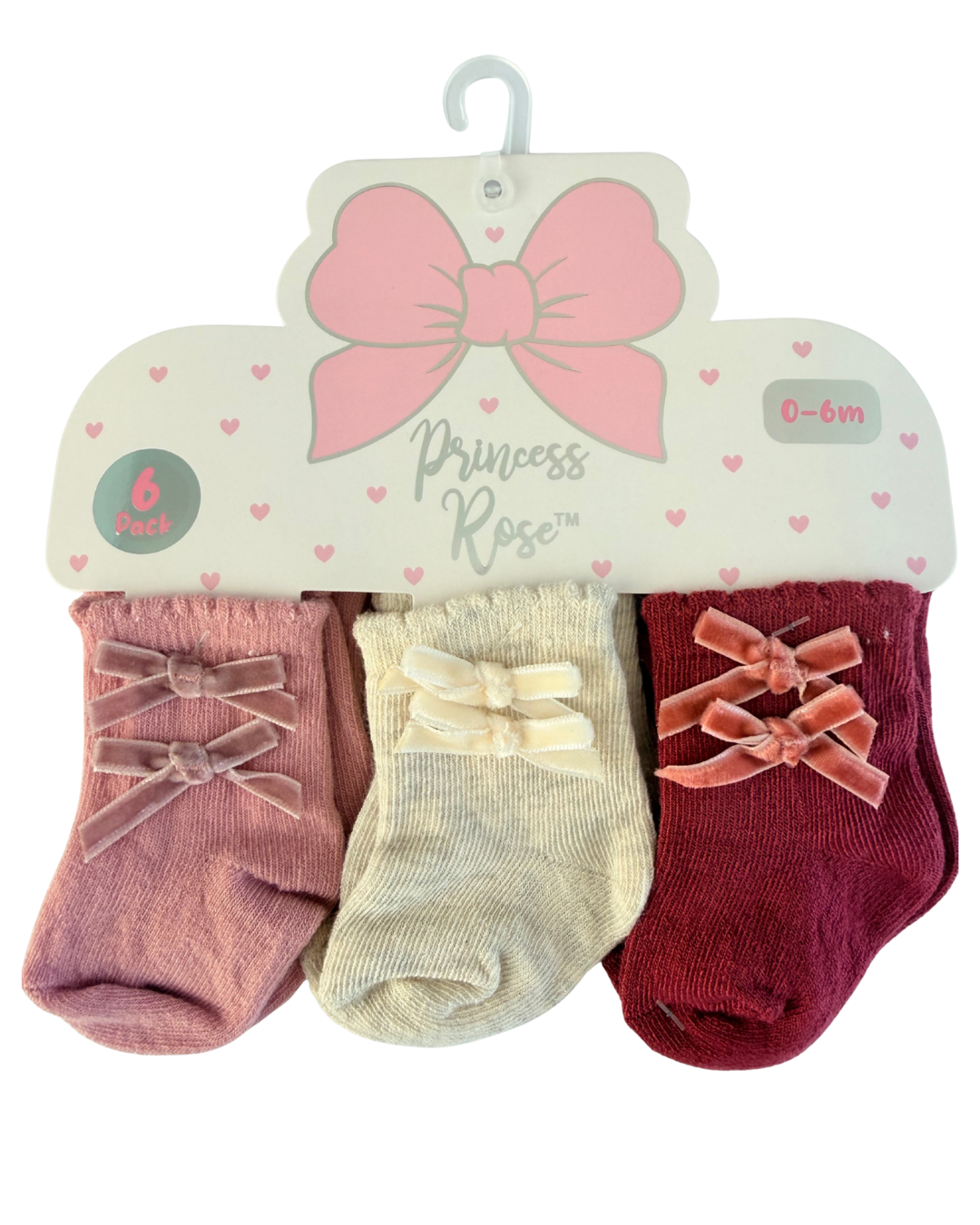 Set de 6 Pares de Calcetines con Moñitos