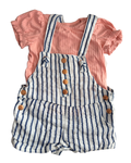 Set Overol Rayado y Playera Peach