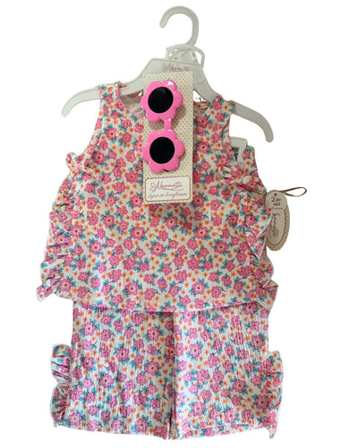 Set Blusa y Pantalón Floral + Lentes de Sol