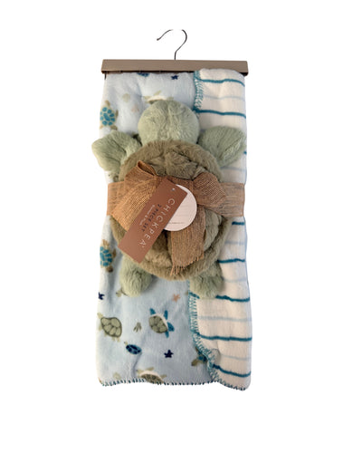 Cobija Reversible con Peluche Tortuga