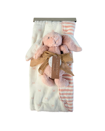 Set Cobija Reversible + Peluche Conejita