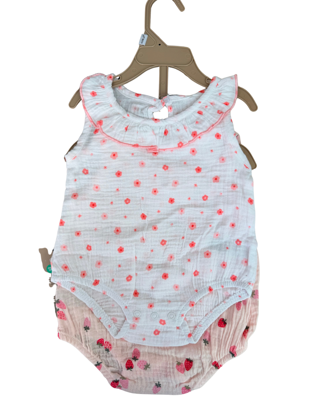 Set 2 Rompers Muselina Floral / Fresas