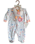 Set Pijama Mameluco Footie + Sonajero Gallina