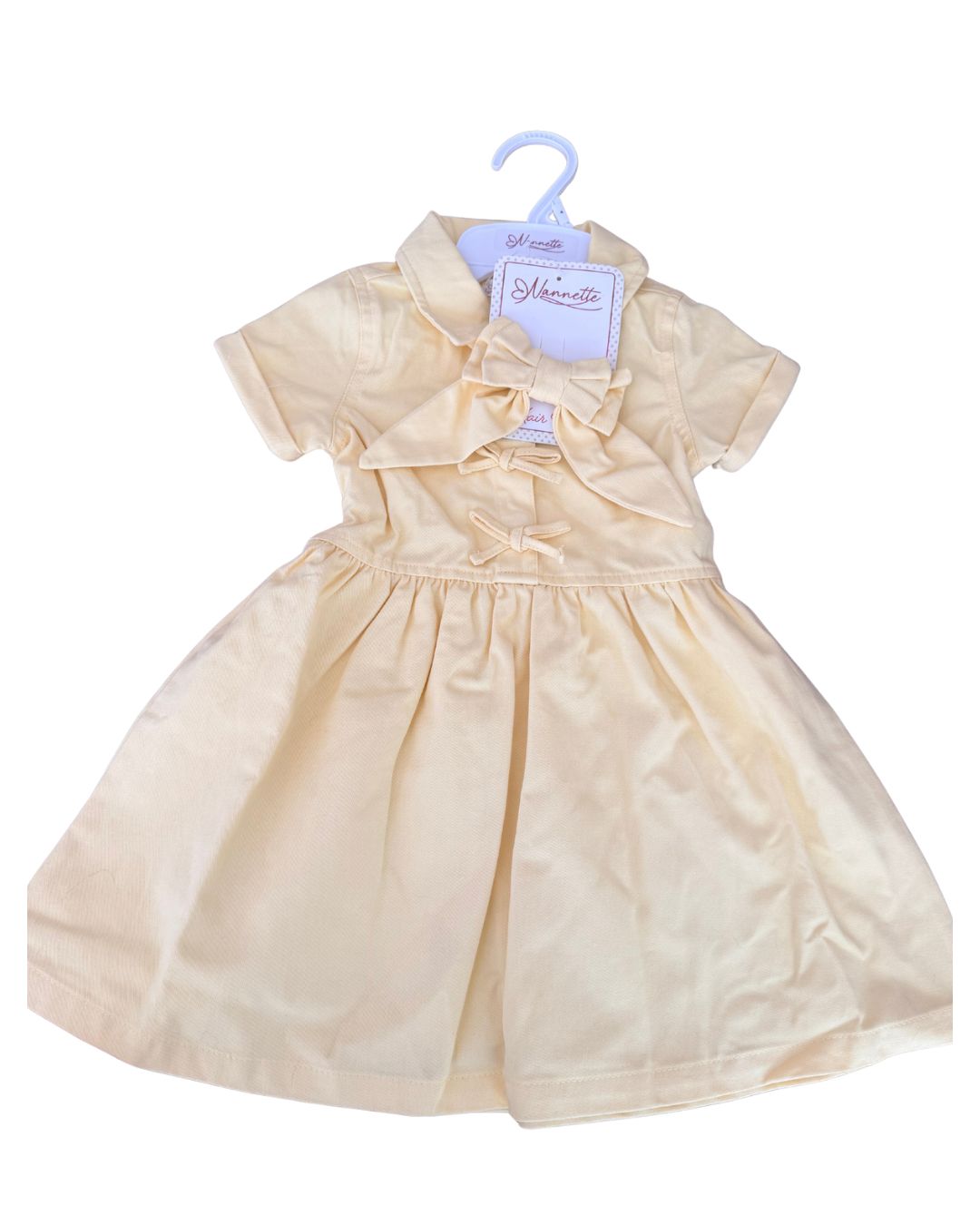 Set Vestido Amarillo + Lazo para Cabello